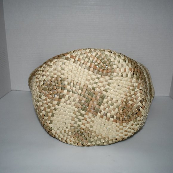 BTB Los Angeles Frankie Tote Bag in Crisscross Pattern Straw in Sand/Natural # - Picture 6 of 6